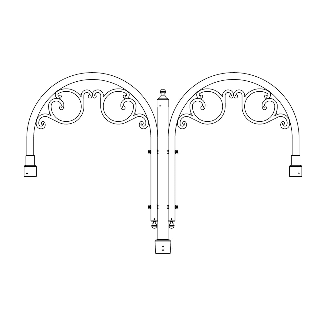 3" Fitter Double Shepherds Hook Bracket Arm - 246S-2