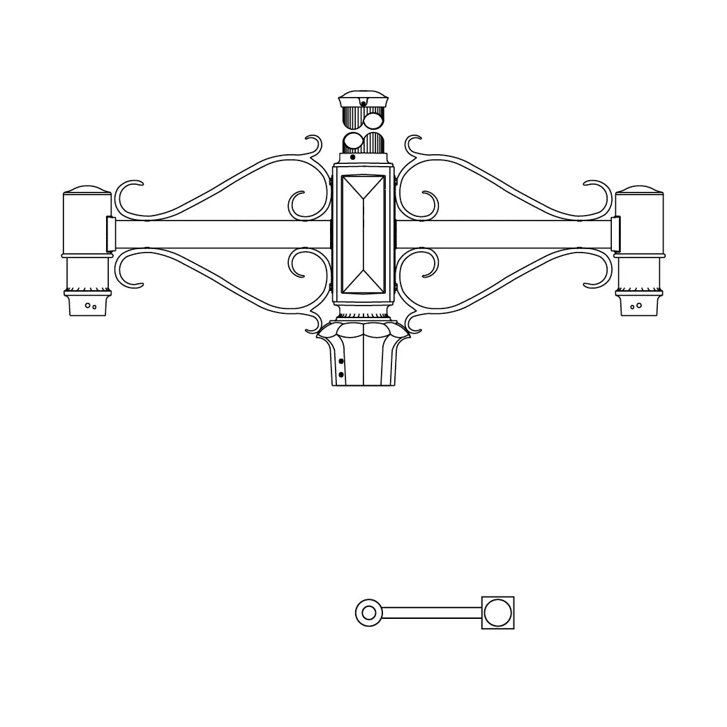 Single Side Mount- 4" Fluted Post - 261S-4FL