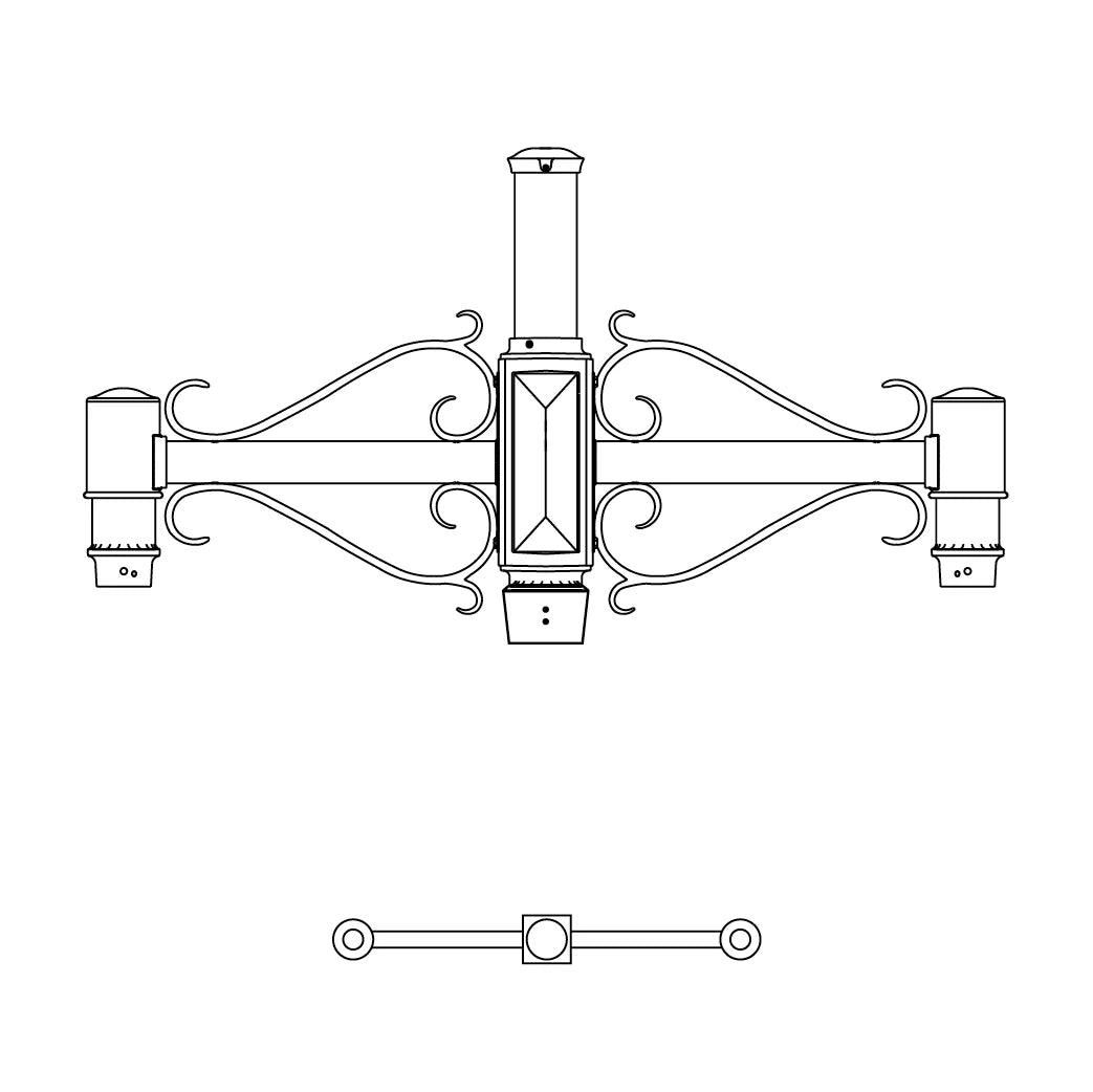 2 at 180 Degrees- 4" Post - 262S-4
