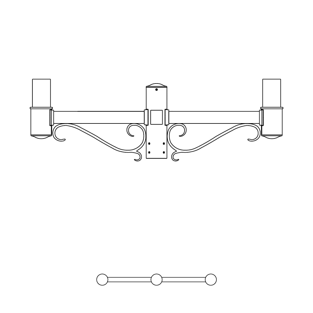 2 at 180 Degrees- 3" Post - 502S