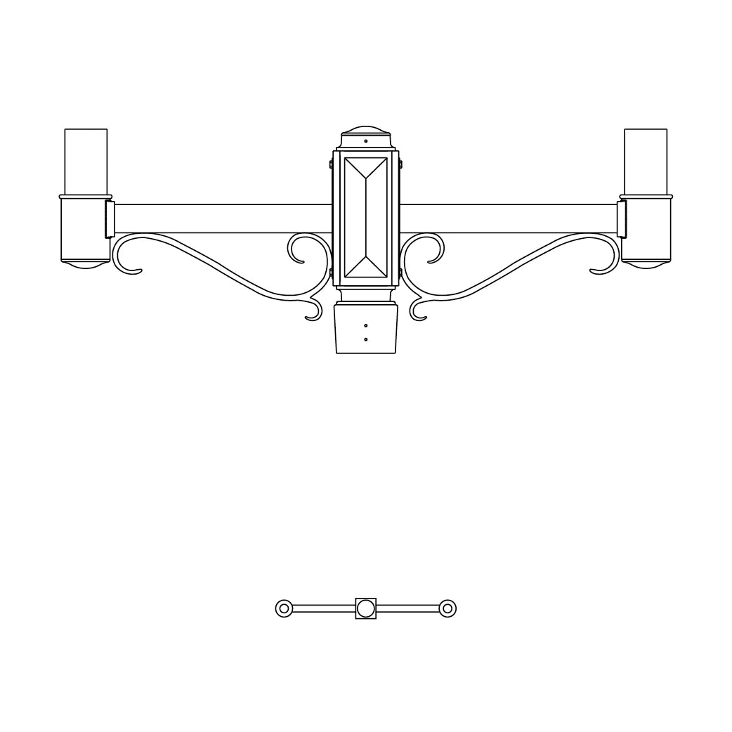 2 at 180 Degrees- 4" Post - 542S-4
