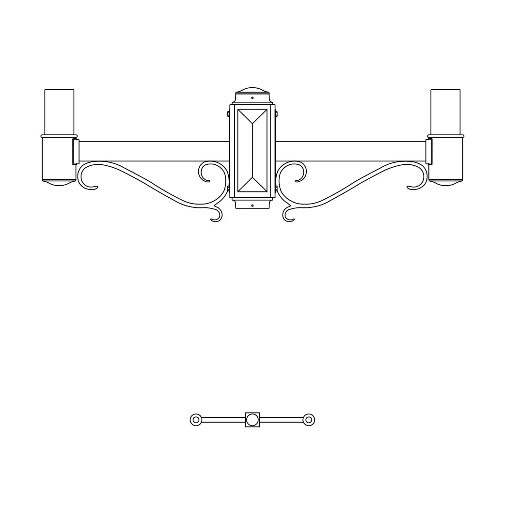 2 at 180 Degrees- 3" Post - 542S