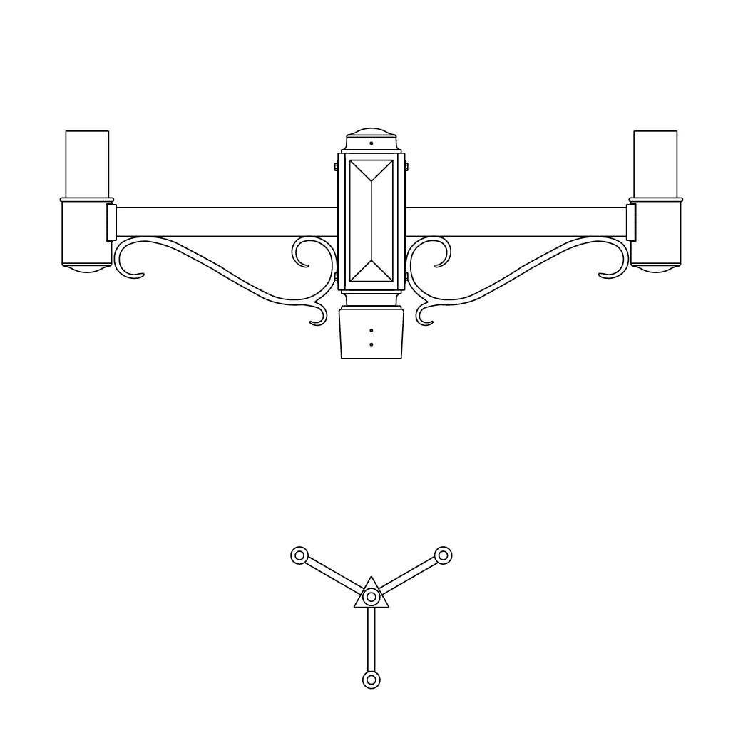 3 at 120 Degrees and 1 Top Center Mount- 4" Post - 547S-4