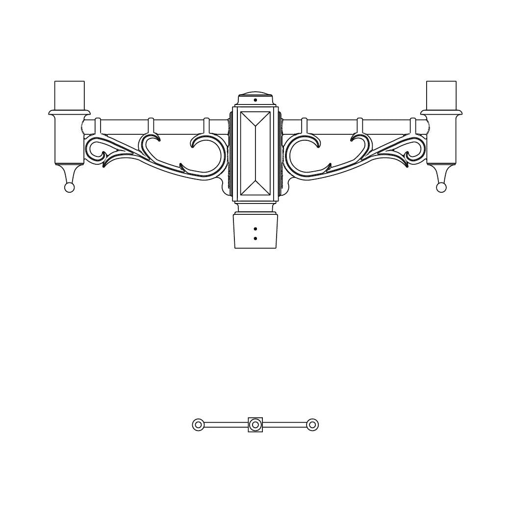 2 at 180 Degrees and 1 Top Center Mount- 4" Post - 553S-4