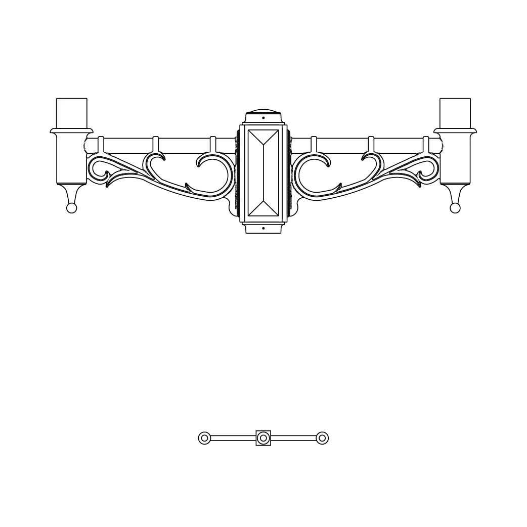 2 at 180 Degrees and 1 Top Center Mount- 3" Post - 553S